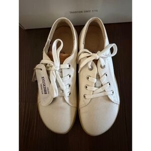Birkenstock Kids Arran White Canvas Lace Up Sneakers Shoes 34 Regular 0448311